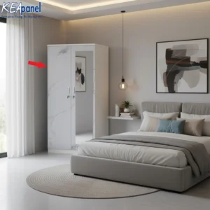 Kea Panel - Lemari Pakaian 2 Pintu Cermin / Lemari Minimalis Modern