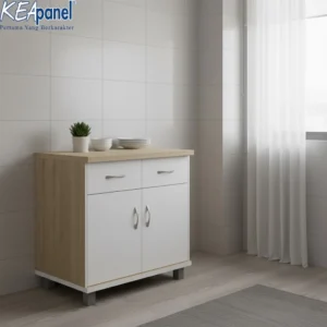 Kea Panel – Kitchen Set 2 Pintu / Lemari Dapur Bawah / Rak Bawah Dapur Minimalis Warna Putih Kayu Dengan Top PVC