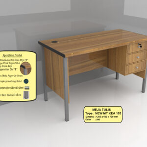 Meja Kerja Kantor Meja Tulis Modern Dengan Lubang Kabel dan Kaki Besi Kuat