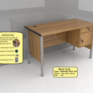 Meja Kerja Kantor Meja Tulis Modern Dengan Lubang Kabel dan Kaki Besi Kuat
