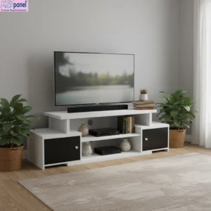 Kea Panel - Meja TV Minimalis / Cabinet Rak TV / Rak TV Meja Warna Putih Hitam Minimalis Modern