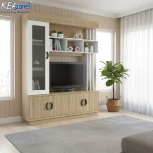 Kea Panel – Rak TV / Wall Unit TV Modern / Lemari TV minimalis / Rak Pajangan & Kabinet Serbaguna